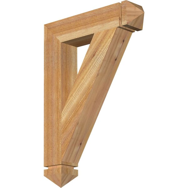 Ekena Millwork Traditional Arts & Crafts Rough Sawn Bracket, Western Red Cedar, 4"W x 20"D x 28"H BKT04X20X28TRA03RWR - main